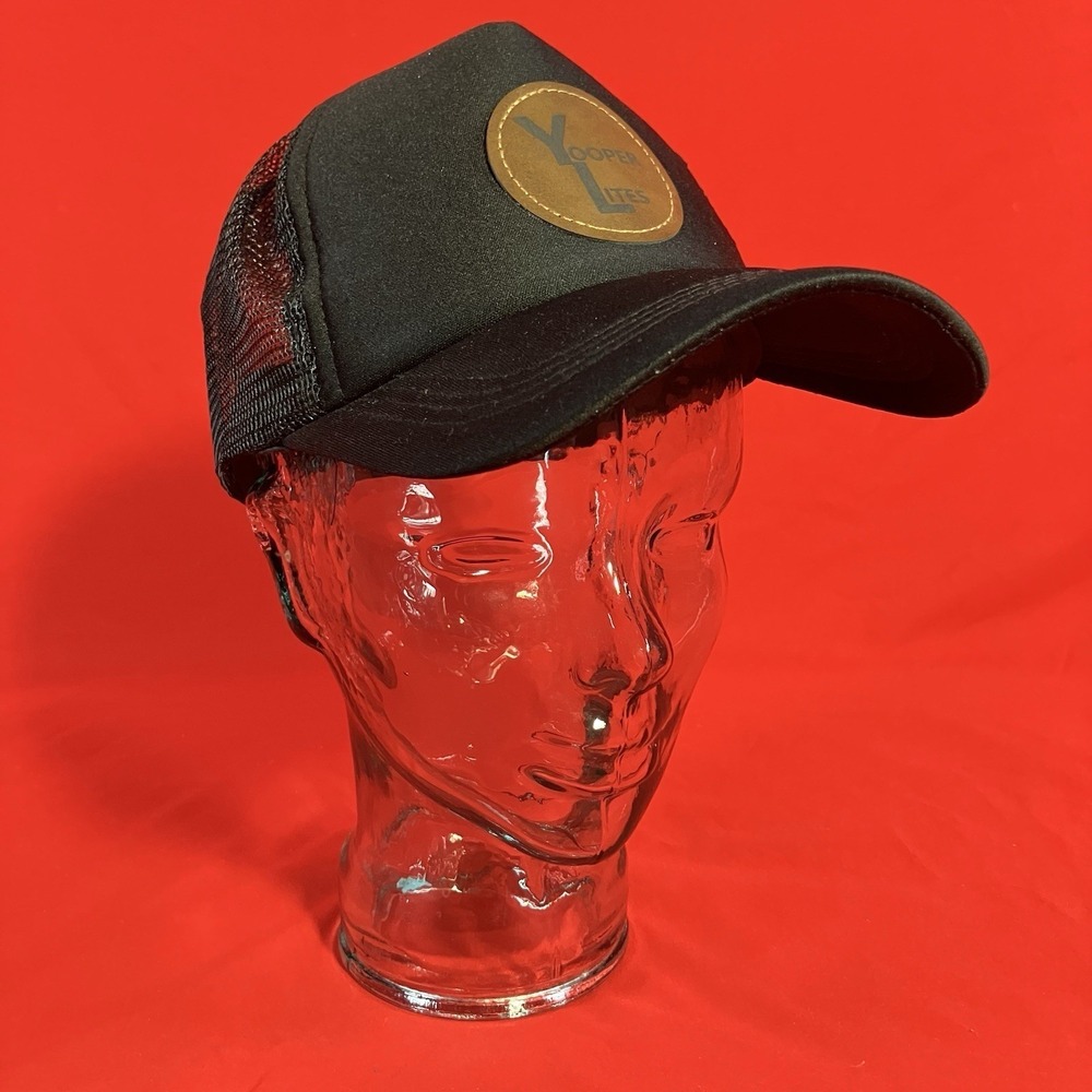 Yopper Lites Mesh Trucker Hat / Snapback / Black Northern Michigan Lake Superior